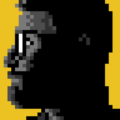 Philipp's head from the side in a pixel art style
